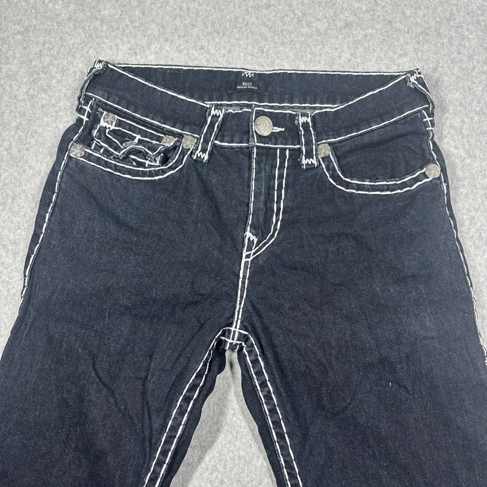 True Religion Billy Super T Bootcut Jeans Men's 32X31 Dark Wash Thick Stitch Y2K